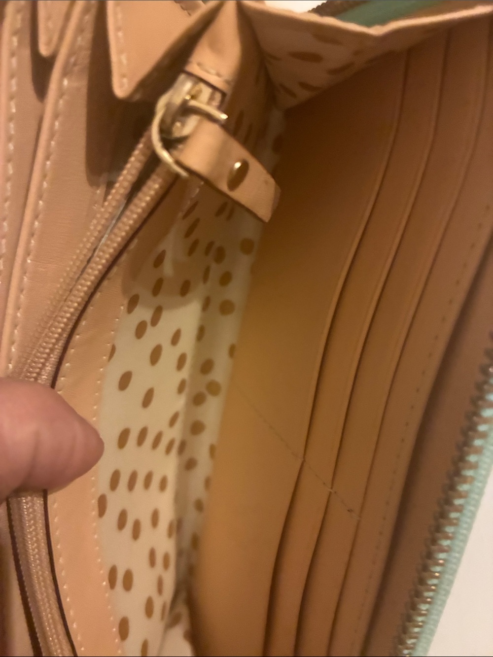 kate spade turquoise zip-around wristlet wallet - Picture 6 of 6